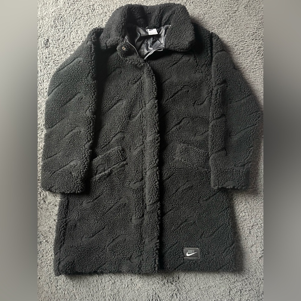 NIKE WOMENS ICON CLASH SHERPA JACKET FULL ZIP BLACK SAIL SWOOSH Size Small